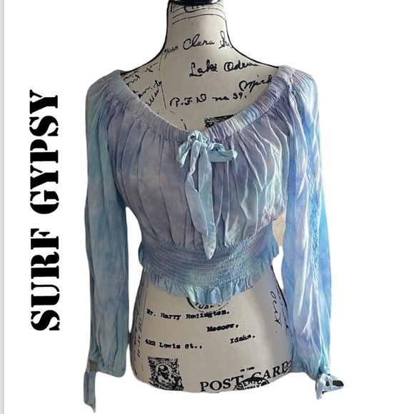 Kanu Surf Tops - SURF GYPSY HAND DYED SHOULDER CROP TOP NWT